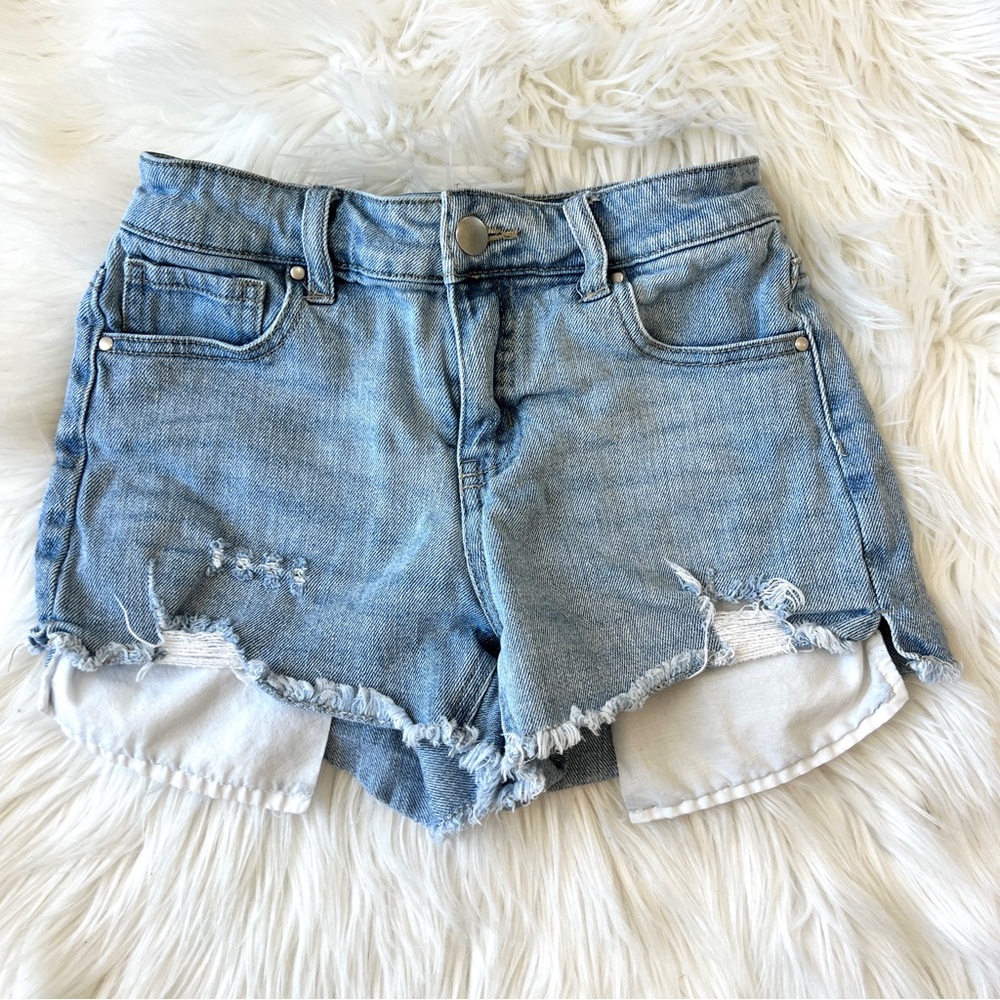 Light Blue Denim Franki Distressed Girl’s Shorts